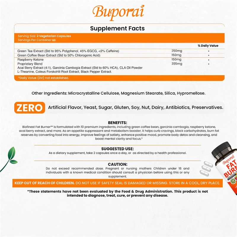 Fat Burner Supplement - Boosts - Green Tea Extract Fat recension och pris