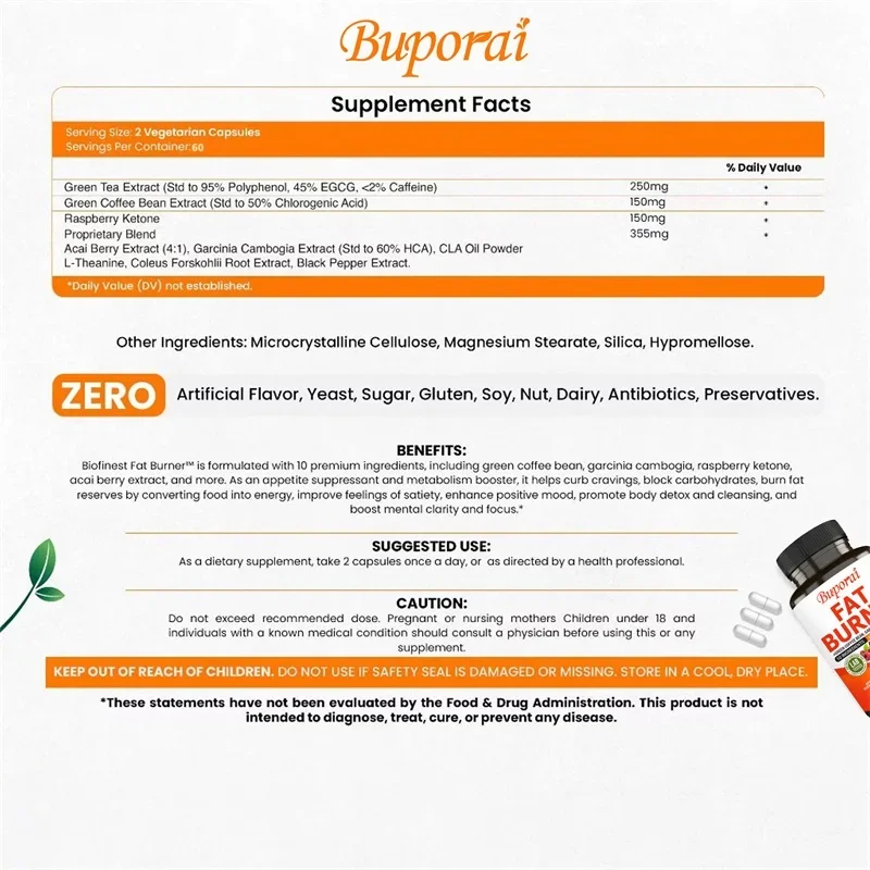 Fat Burner Capsules - Promotes - Green Tea Extract Fat recension och pris
